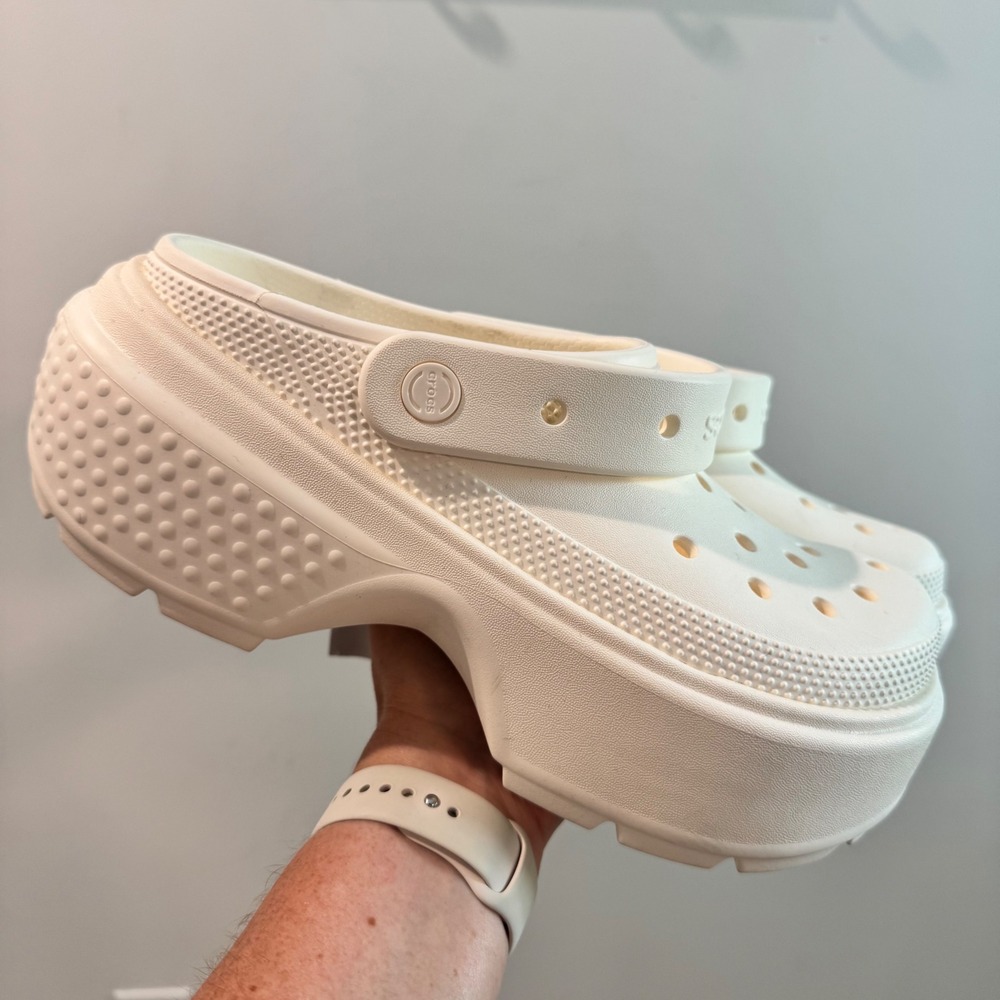 Crocs Stomp Clog Bone White Platform Lug Sole NWT W10 M8
